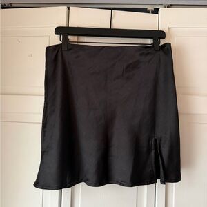 Princess Polly Silky Black Mini Skirt